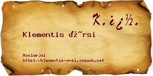 Klementis Örsi névjegykártya